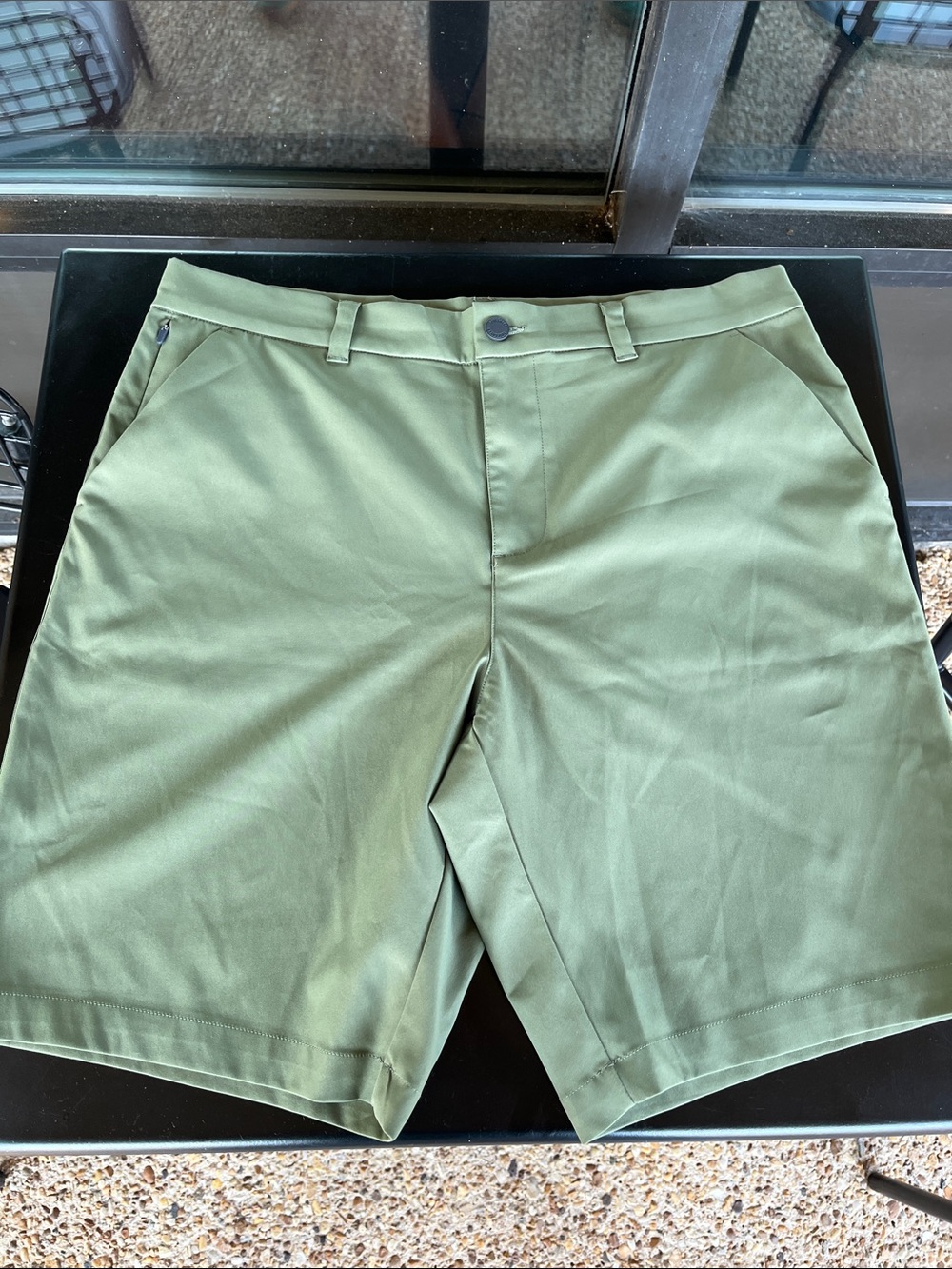 32 Degrees Olive Green Flat Front Performance Shorts
